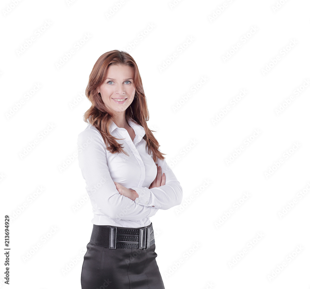 confident young business woman isolated on white background confident young business woman isolated on white background