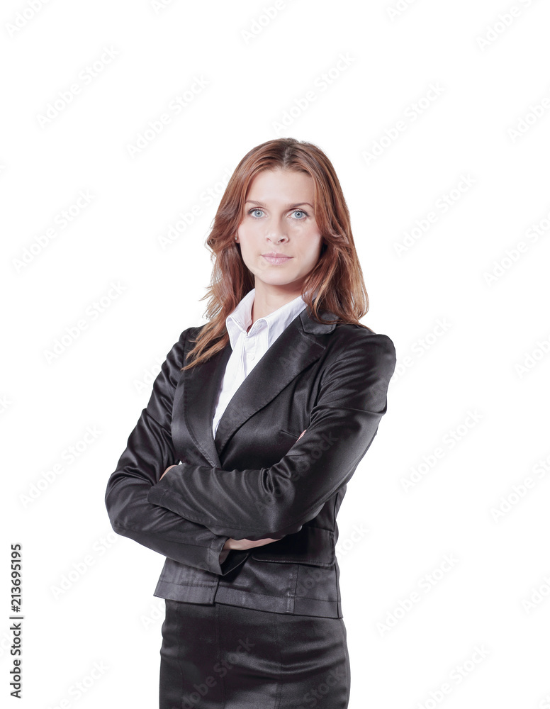 portrait of confident young business woman in black business suit portrait of confident young business woman in black business suit