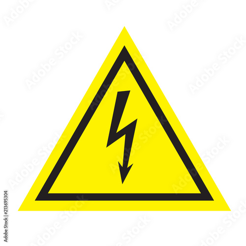 Warning sign of danger. Electricity.