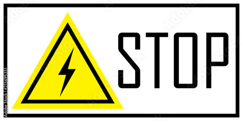 Warning sign of danger. Electricity.