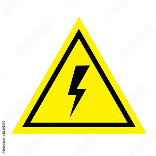 Warning sign of danger. Electricity.
