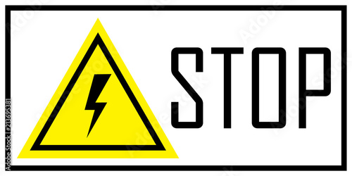 Warning sign of danger. Electricity.