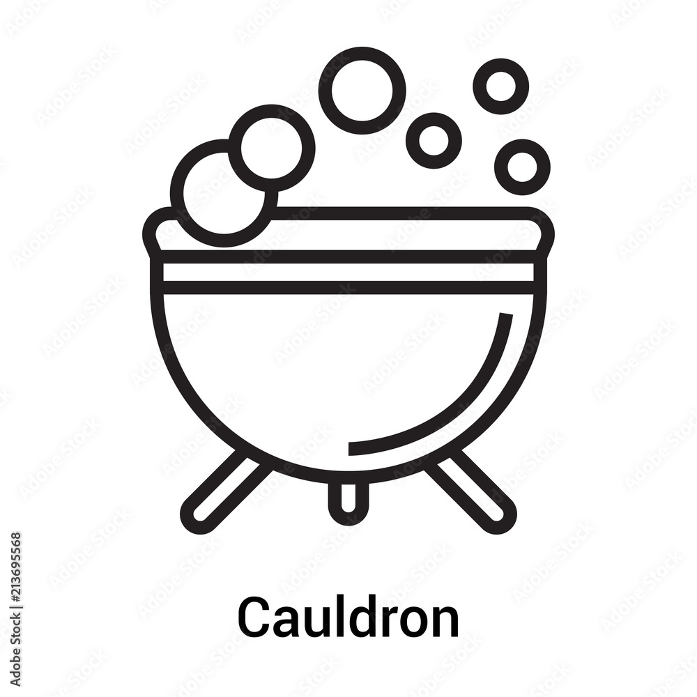 Cauldron icon vector sign and symbol isolated on white background, Cauldron logo concept Cauldron icon vector sign and symbol isolated on white background, Cauldron logo concept