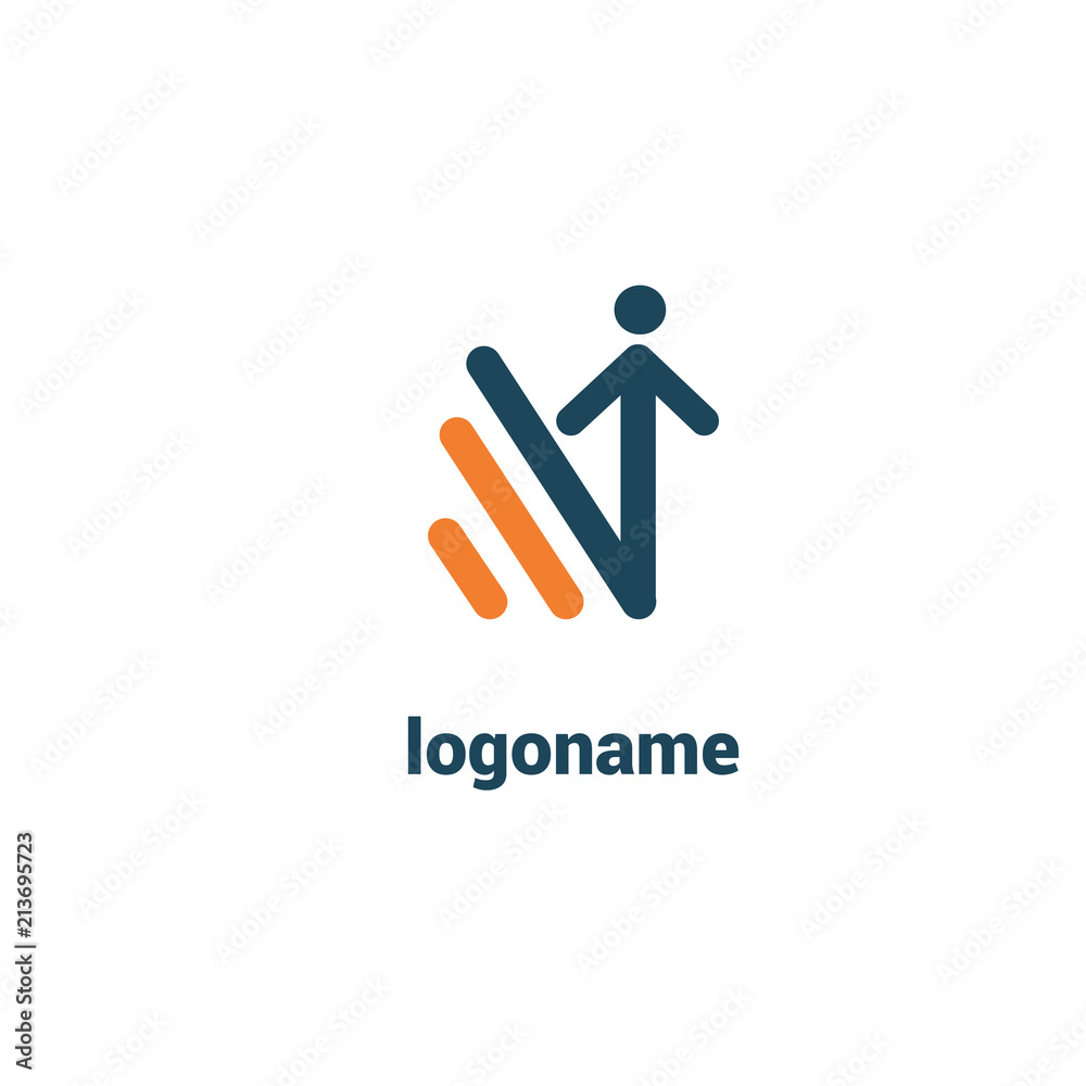Abstract athlete logo icon vector design. Gym, sports games, fitness, business, trainer vector logo Abstract athlete logo icon vector design. Gym, sports games, fitness, business, trainer vector logo