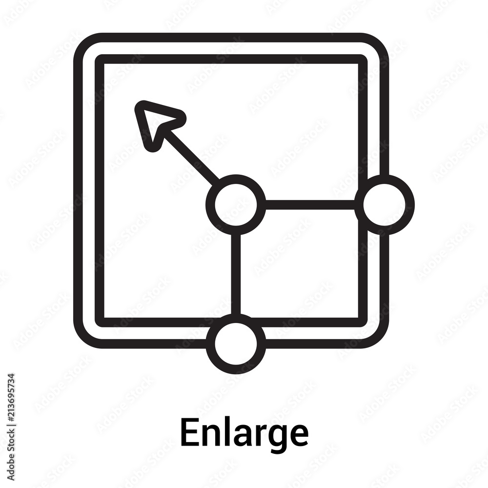 Enlarge icon vector sign and symbol isolated on white background, Enlarge logo concept Enlarge icon vector sign and symbol isolated on white background, Enlarge logo concept
