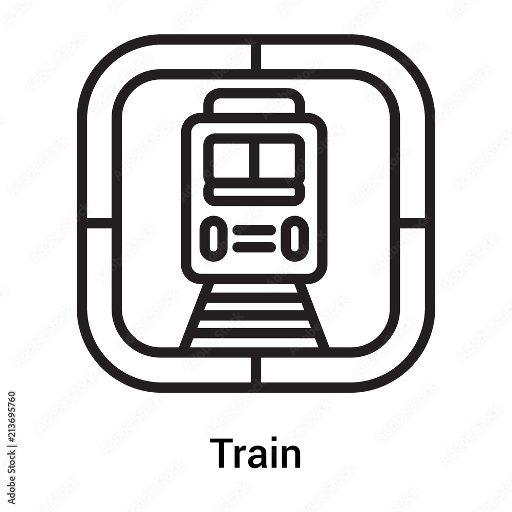 Train icon vector sign and symbol isolated on white background, Train logo concept Train icon vector sign and symbol isolated on white background, Train logo concept