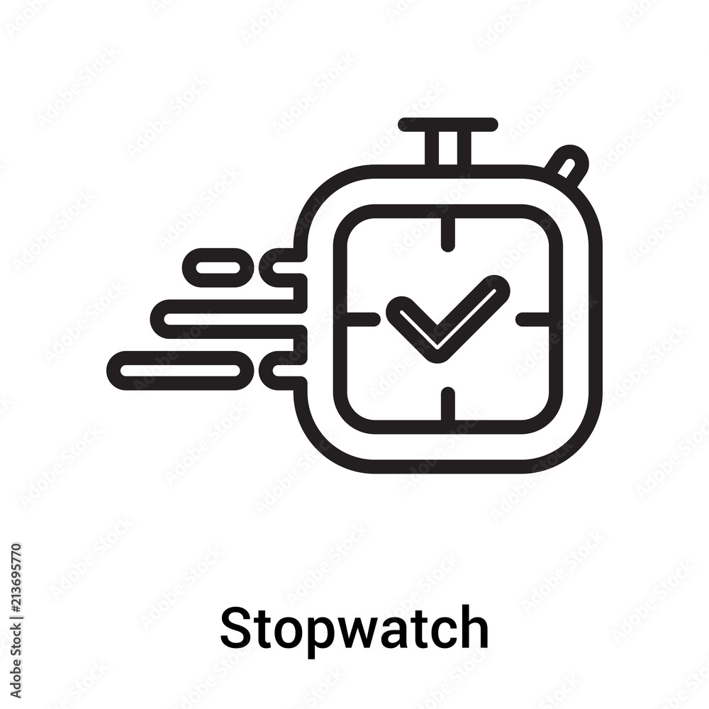 Stopwatch icon vector sign and symbol isolated on white background, Stopwatch logo concept