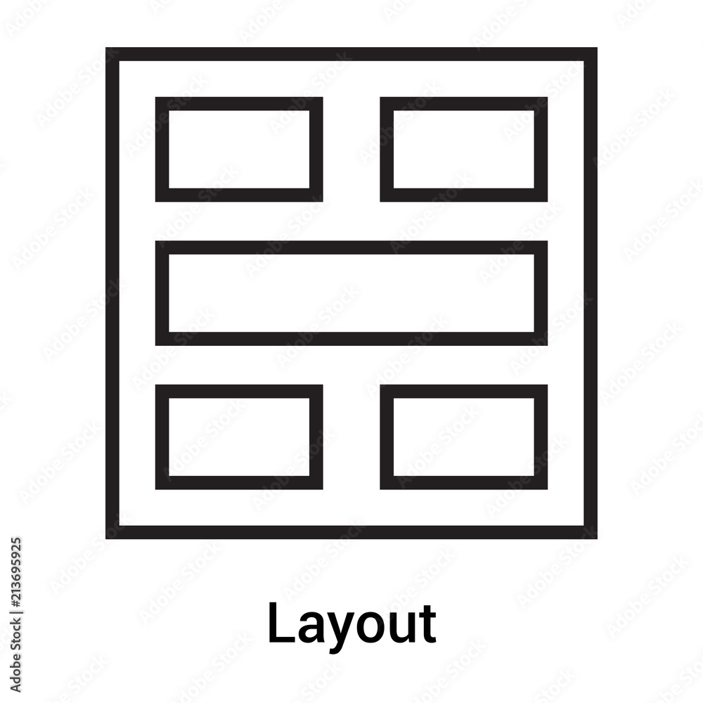 Layout icon vector sign and symbol isolated on white background, Layout logo concept Layout icon vector sign and symbol isolated on white background, Layout logo concept