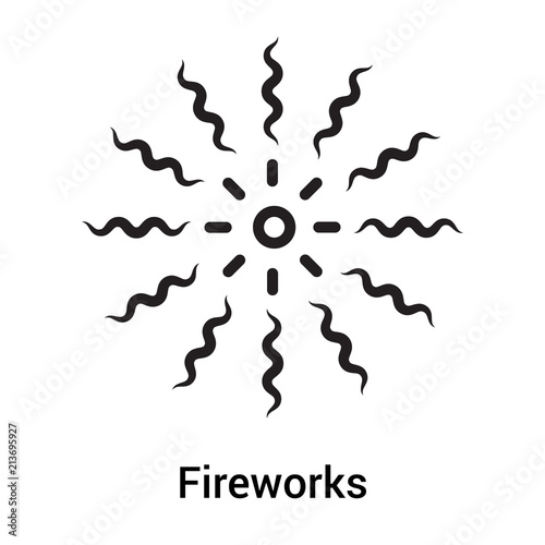 Fireworks icon vector sign and symbol isolated on white background  Fireworks logo concept