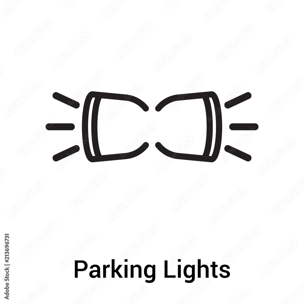 Parking Lights icon vector sign and symbol isolated on white background