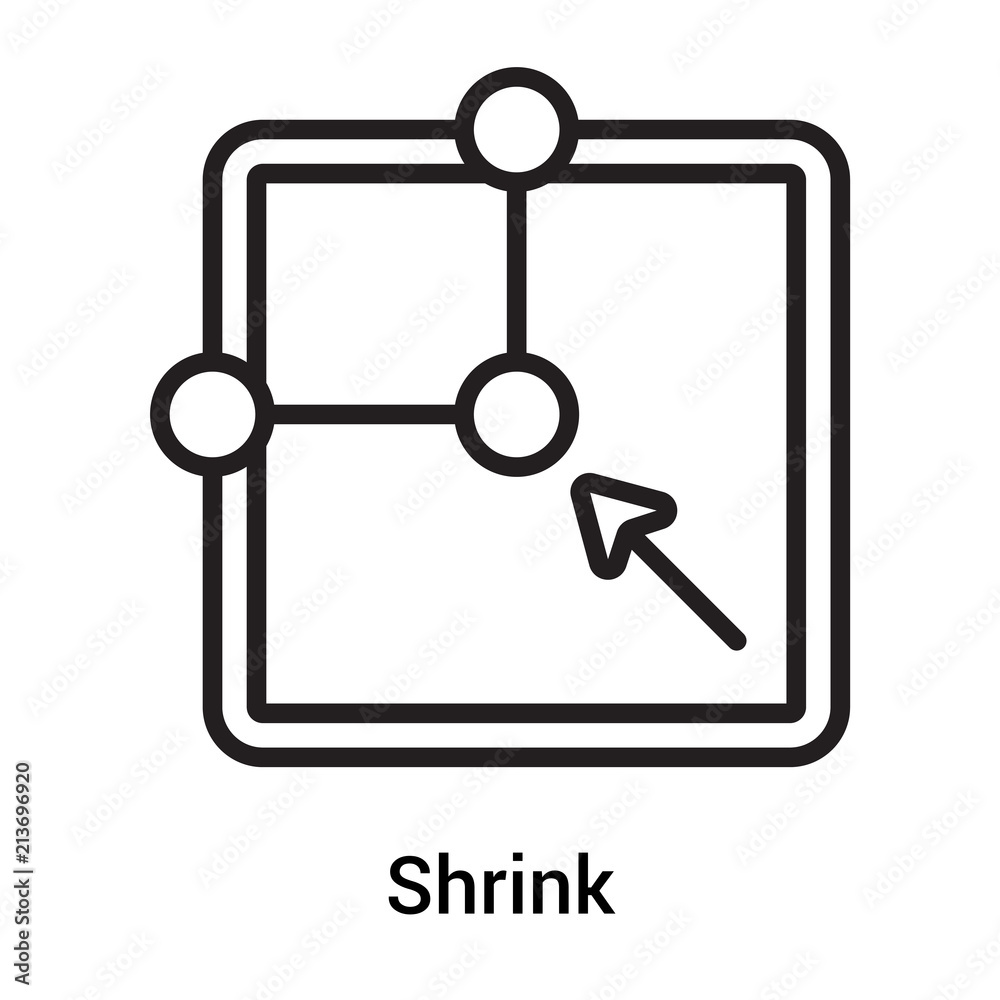 Shrink icon vector sign and symbol isolated on white background, Shrink logo concept Shrink icon vector sign and symbol isolated on white background, Shrink logo concept