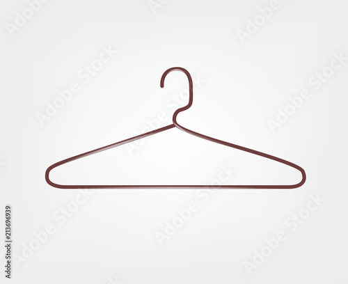 Clothes hanger icon. Metal hanger.