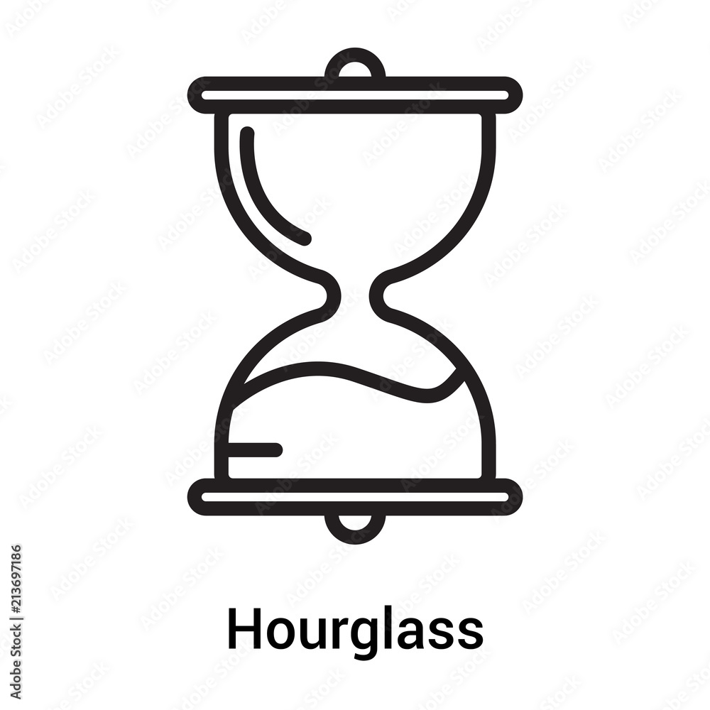 Hourglass icon vector sign and symbol isolated on white background, Hourglass logo concept Hourglass icon vector sign and symbol isolated on white background, Hourglass logo concept