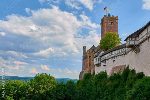 Wartburg Castle, Germany. View of the central part of the castle