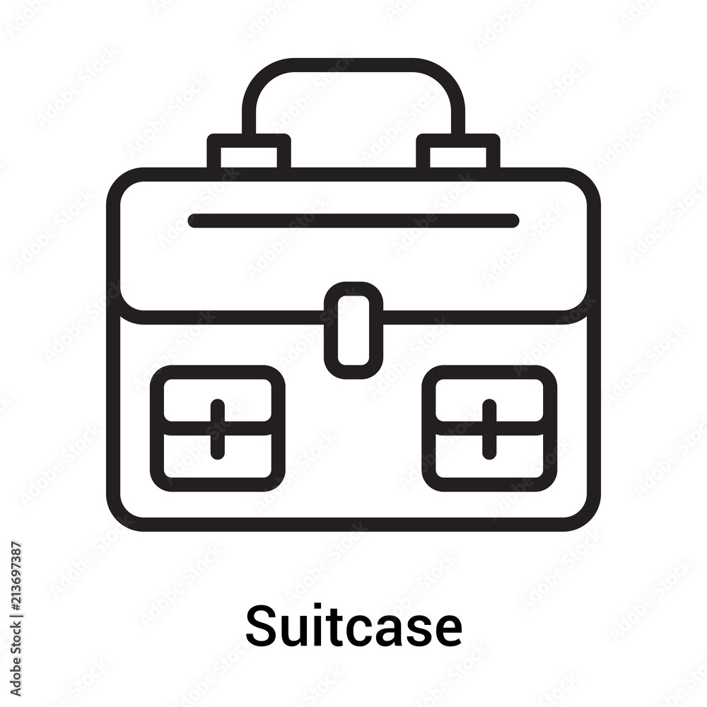 Suitcase icon vector sign and symbol isolated on white background, Suitcase logo concept Suitcase icon vector sign and symbol isolated on white background, Suitcase logo concept