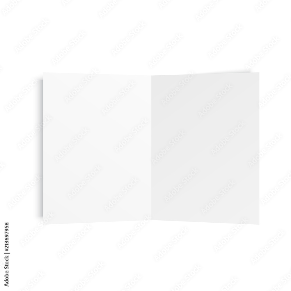 Mockup opened magazine, journal, booklet, postcard, flyer, business card or brochure . Vector Mockup opened magazine, journal, booklet, postcard, flyer, business card or brochure . Vector