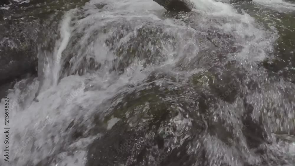 Slow motion stream in forrest.Rocks at The Moraines or Stone river. Natural phenomenon in Vitosha Mountains, Bulgaria. Slow motion stream in forrest.Rocks at The Moraines or Stone river. Natural phenomenon in Vitosha Mountains, Bulgaria.