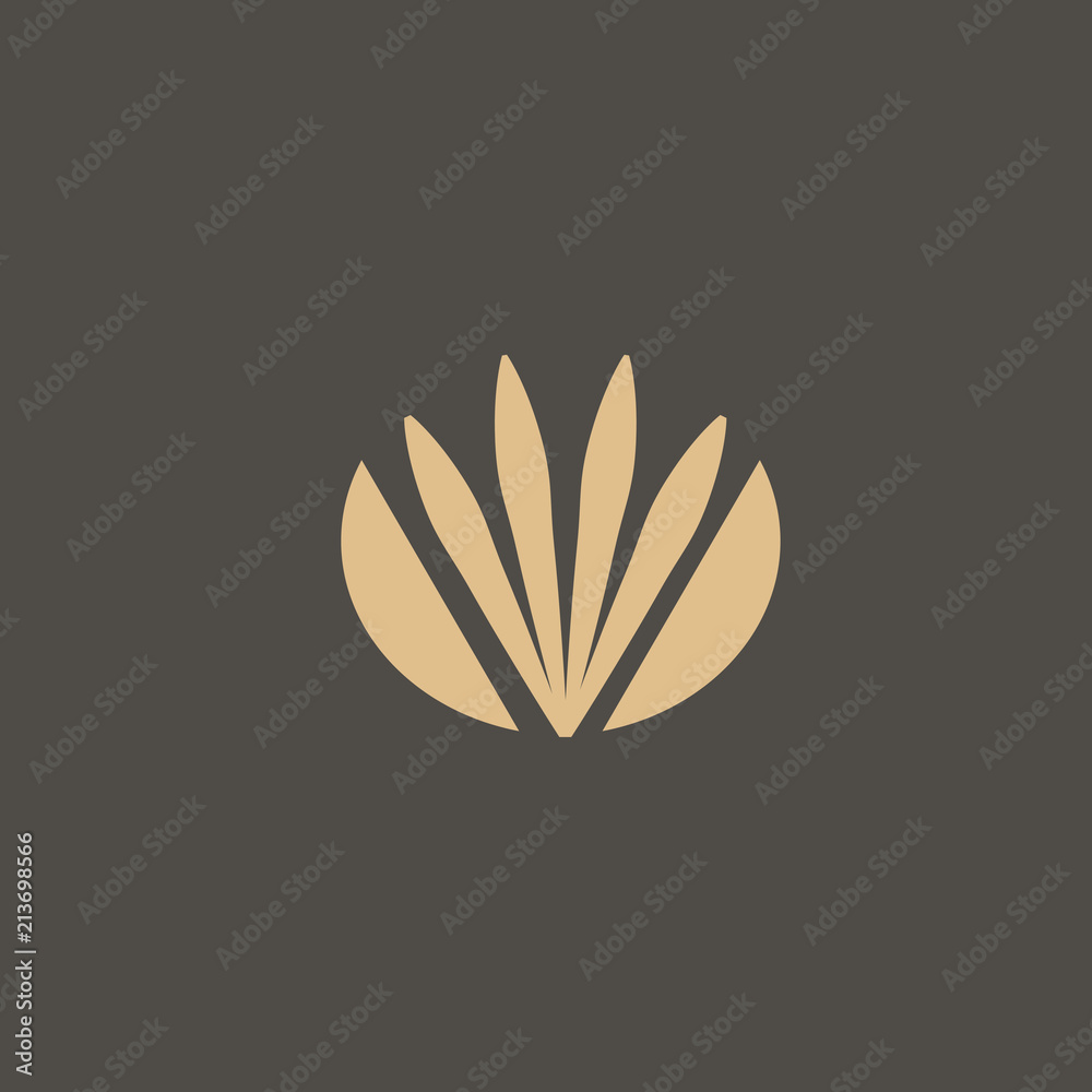 Campanula logo. Wedding floral icon. Luxury retro emblem. Cosmetics, Spa, Beauty salon, Decoration, Boutique vector logo.