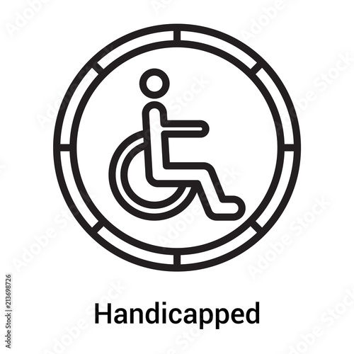 Handicapped sign icon vector sign and symbol isolated on white background, Handicapped sign logo concept
