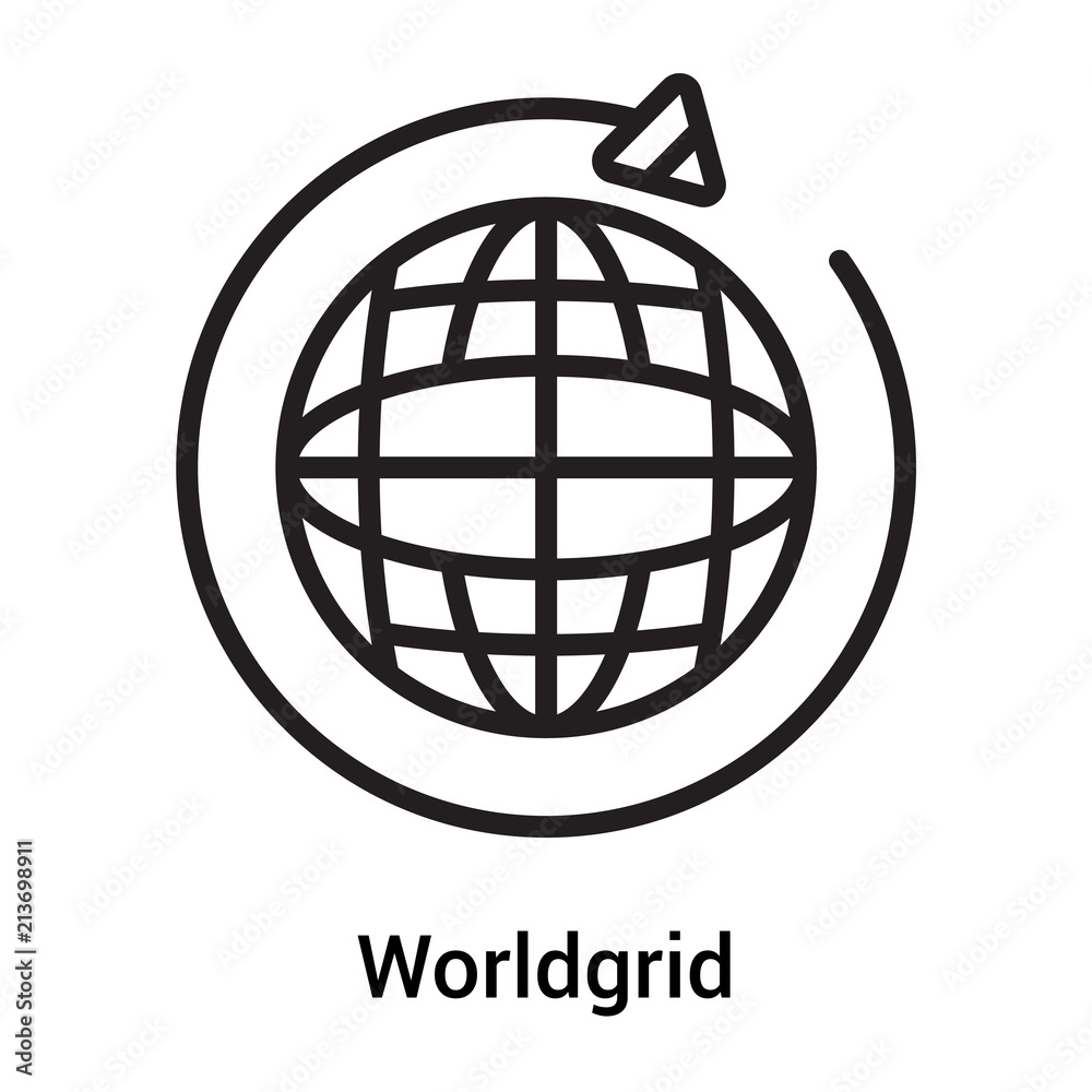 Worldgrid icon vector sign and symbol isolated on white background, Worldgrid logo concept