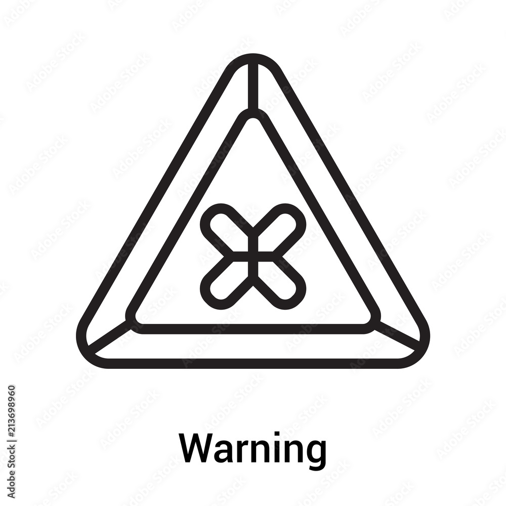 Warning icon vector sign and symbol isolated on white background, Warning logo concept Warning icon vector sign and symbol isolated on white background, Warning logo concept