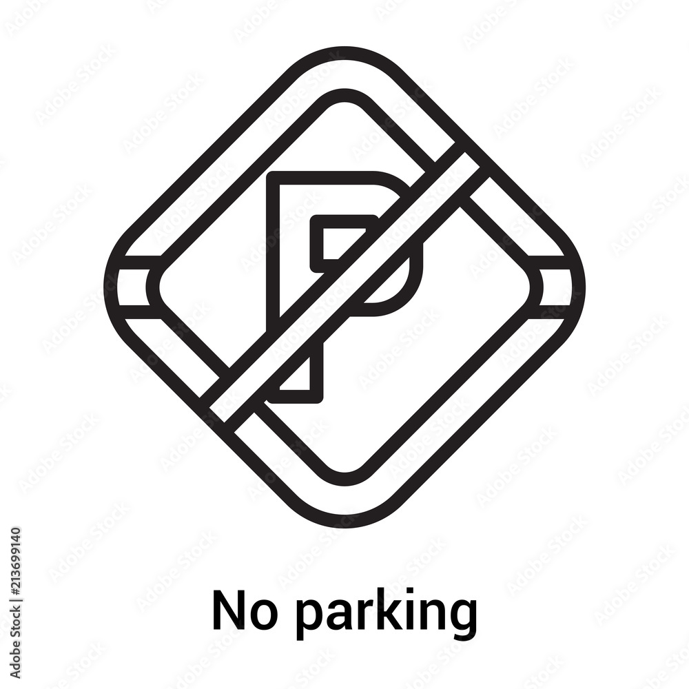 No parking icon vector sign and symbol isolated on white background, No parking logo concept No parking icon vector sign and symbol isolated on white background, No parking logo concept