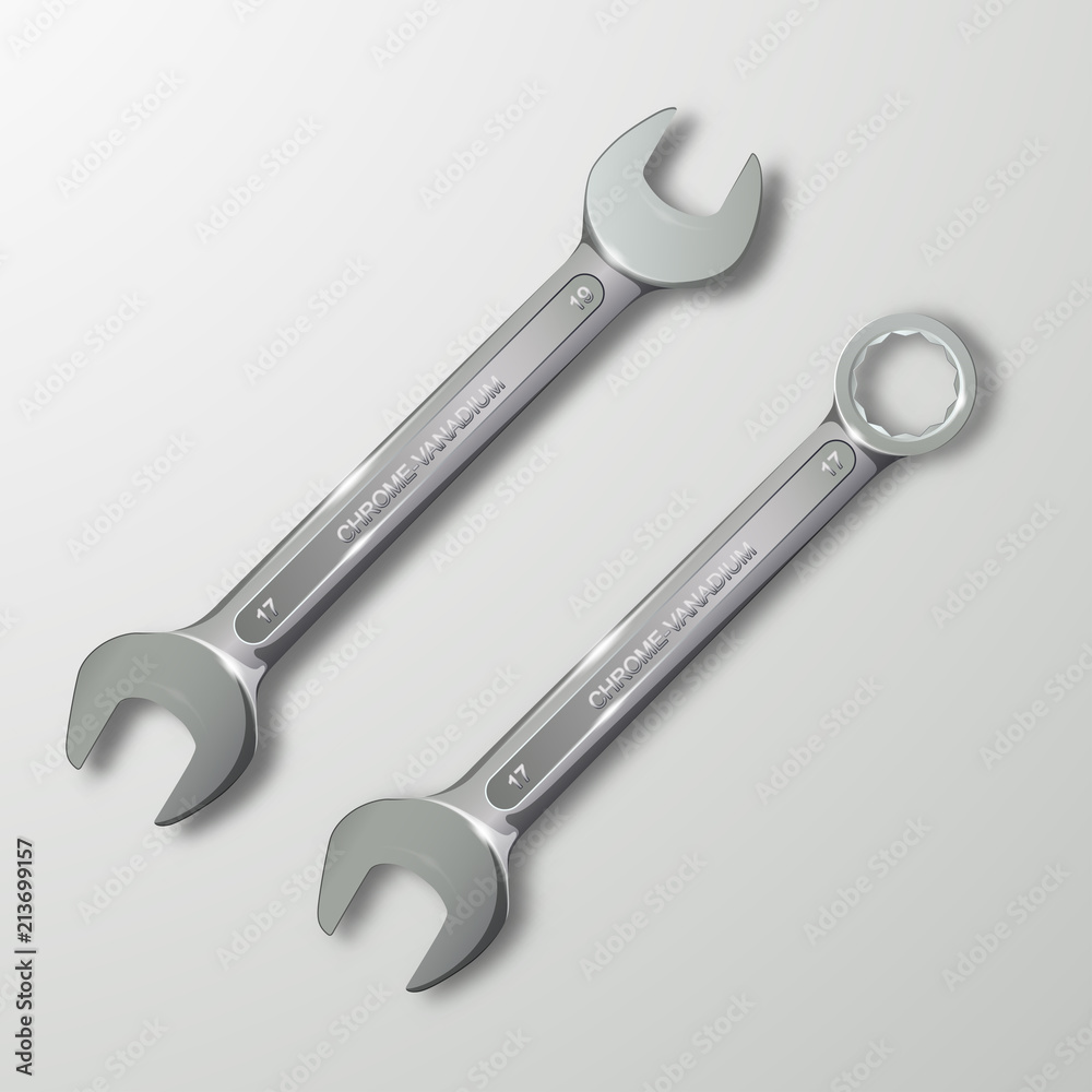 Steel spanners. Vector illustration