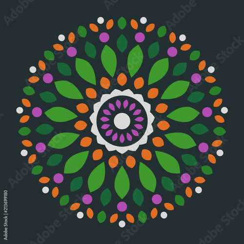 Colorful Mandala Decoration Ornament. Geometric