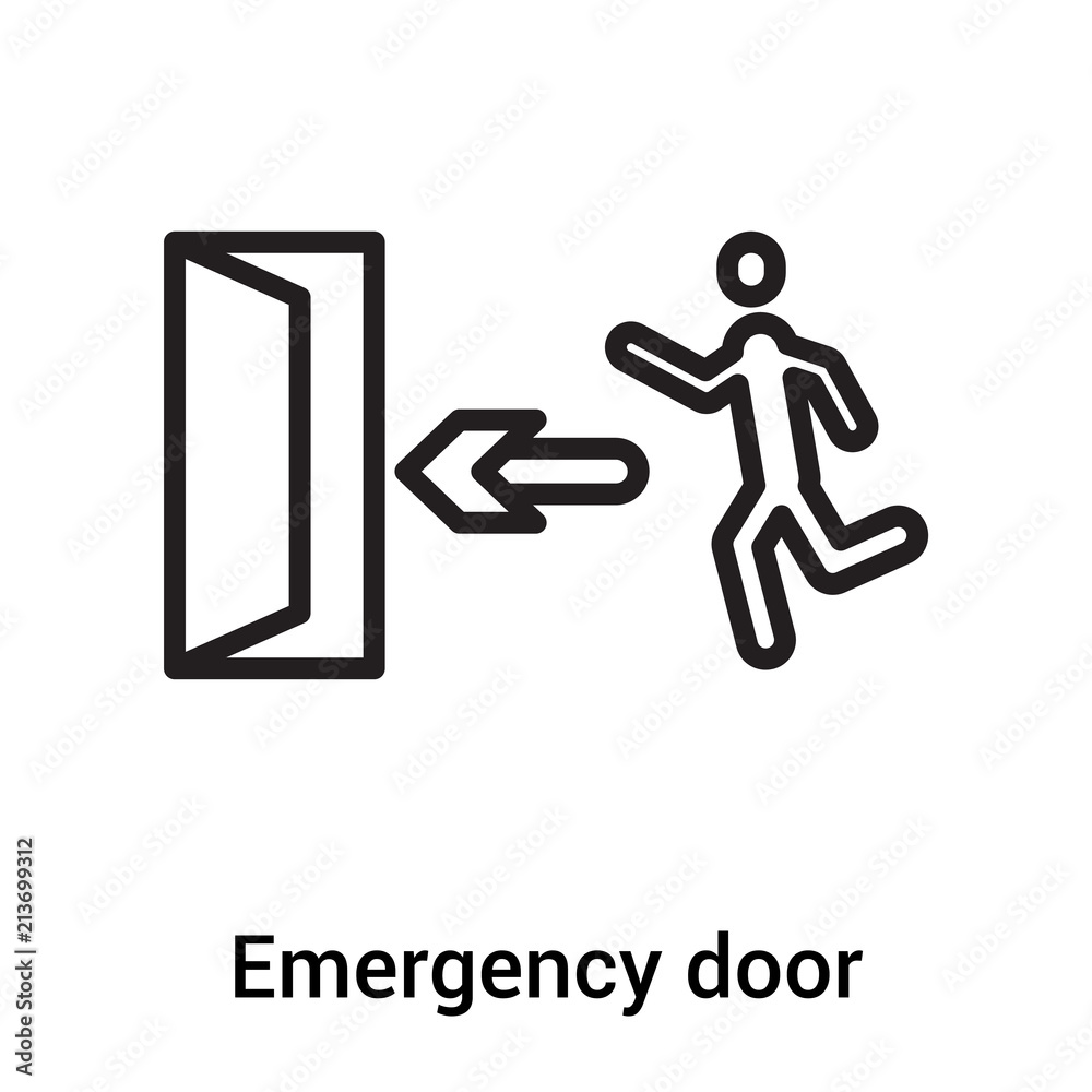 Emergency door signal icon vector sign and symbol isolated on white background, Emergency door signal logo concept Emergency door signal icon vector sign and symbol isolated on white background, Emergency door signal logo concept