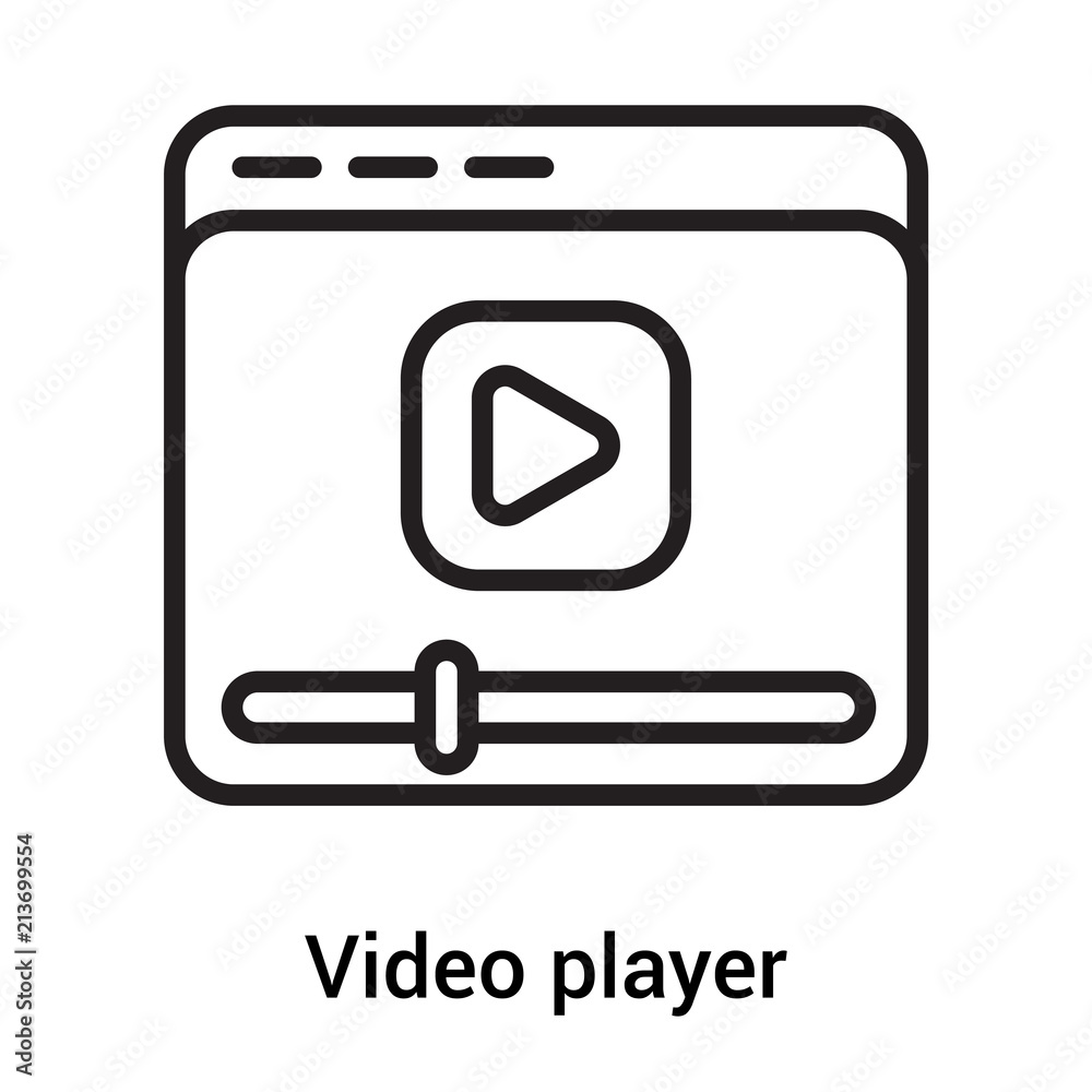 Video player icon vector sign and symbol isolated on white background, Video player logo concept Video player icon vector sign and symbol isolated on white background, Video player logo concept