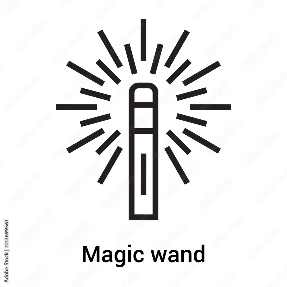 Magic wand icon vector sign and symbol isolated on white background, Magic wand logo concept Magic wand icon vector sign and symbol isolated on white background, Magic wand logo concept