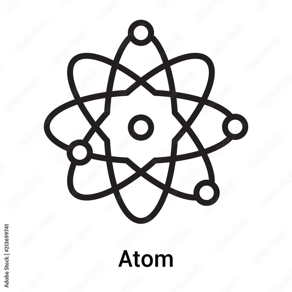 Atom icon vector sign and symbol isolated on white background, Atom logo concept