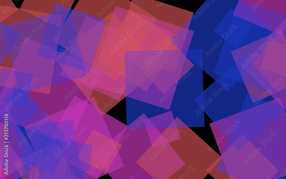 Multicolored translucent squares on dark background. Red tones. 3D illustration Multicolored translucent squares on dark background. Red tones. 3D illustration