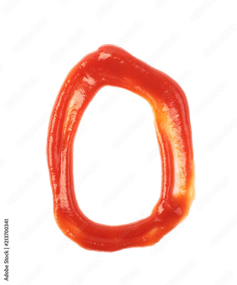 Single letter made of sauce isolated Single letter made of sauce isolated