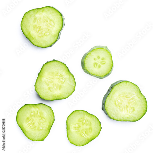 Cucumber cut on white