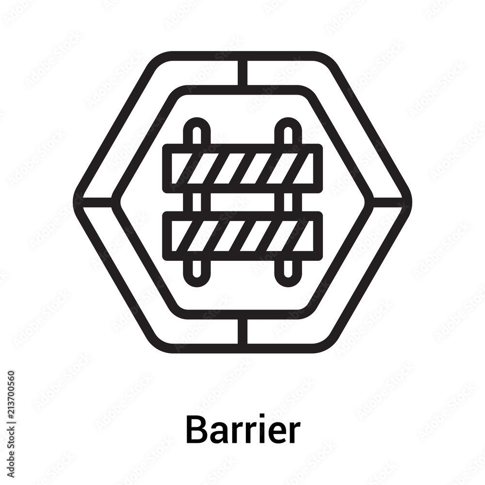 Barrier icon vector sign and symbol isolated on white background, Barrier logo concept Barrier icon vector sign and symbol isolated on white background, Barrier logo concept