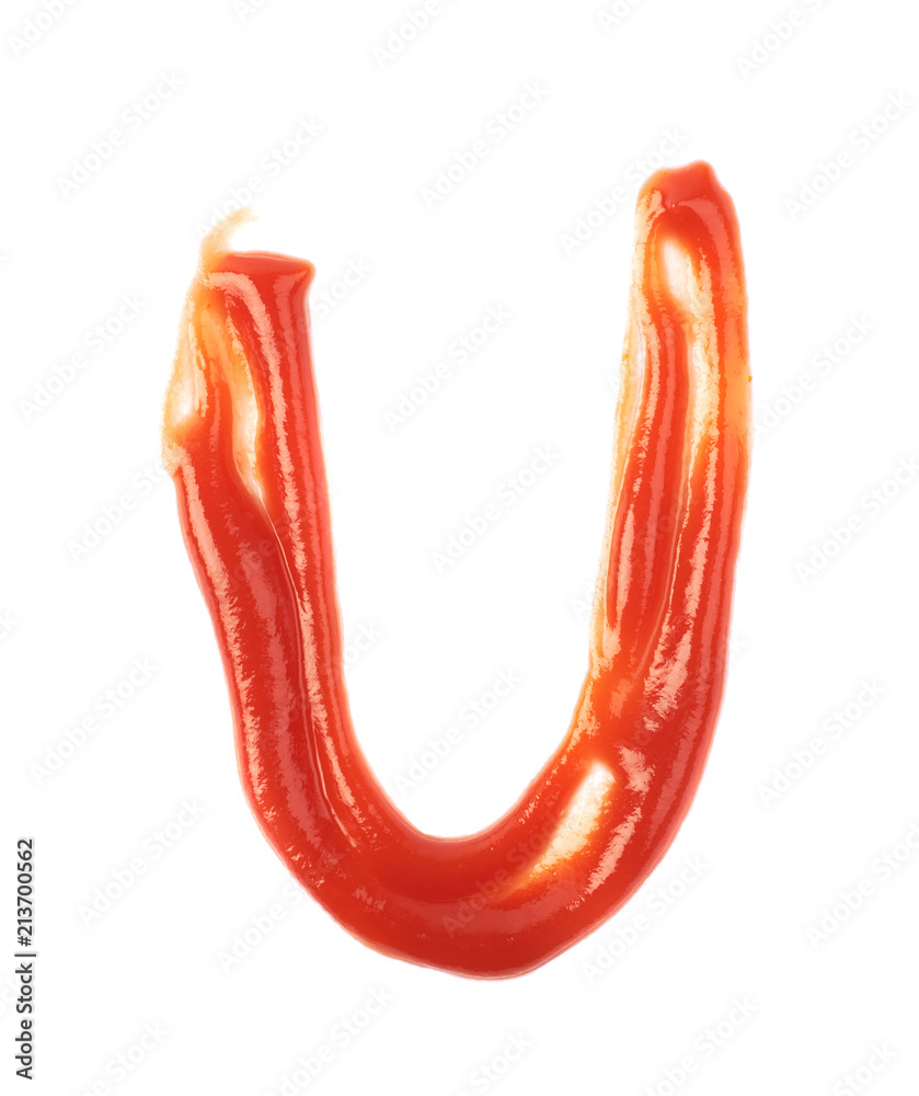 Single letter made of sauce isolated Single letter made of sauce isolated