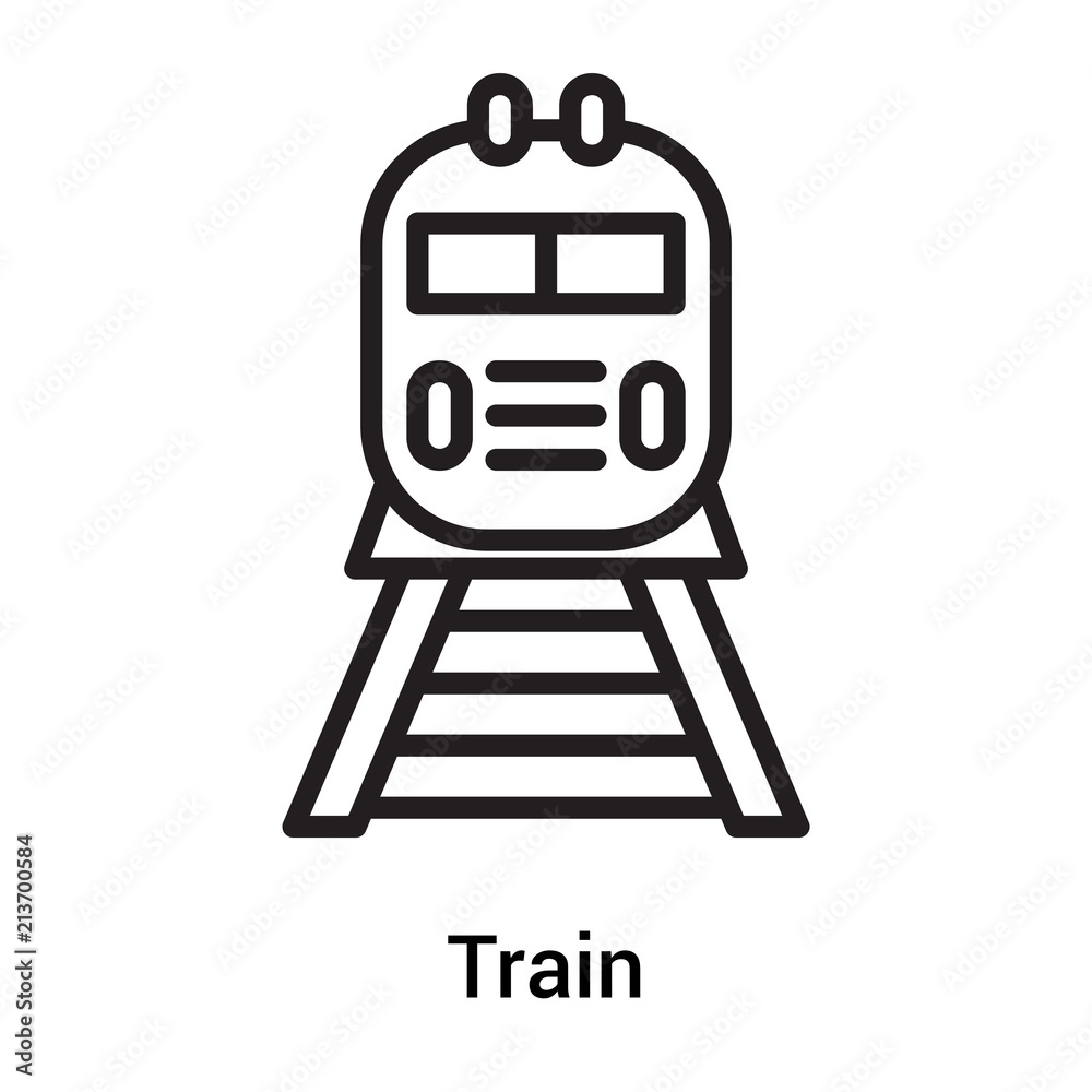Train icon vector sign and symbol isolated on white background, Train logo concept Train icon vector sign and symbol isolated on white background, Train logo concept