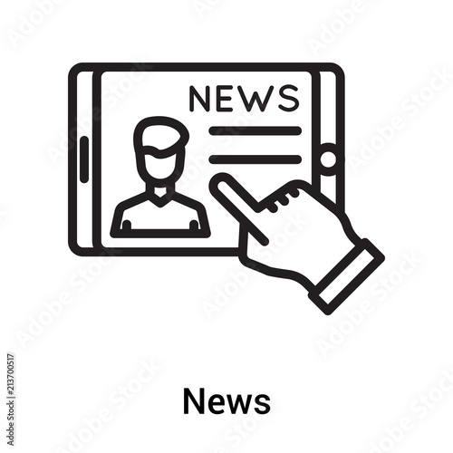 News icon vector sign and symbol isolated on white background, News logo concept
