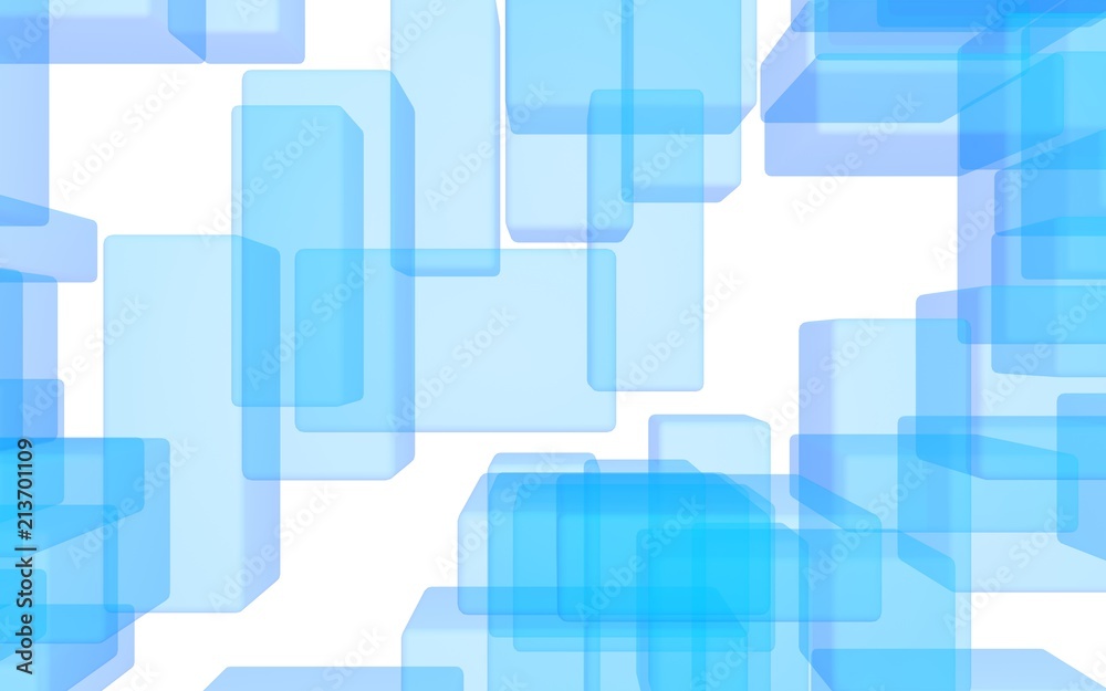 Blue and white abstract digital and technology background. The pattern with repeating rectangles. 3D illustration Blue and white abstract digital and technology background. The pattern with repeating rectangles. 3D illustration