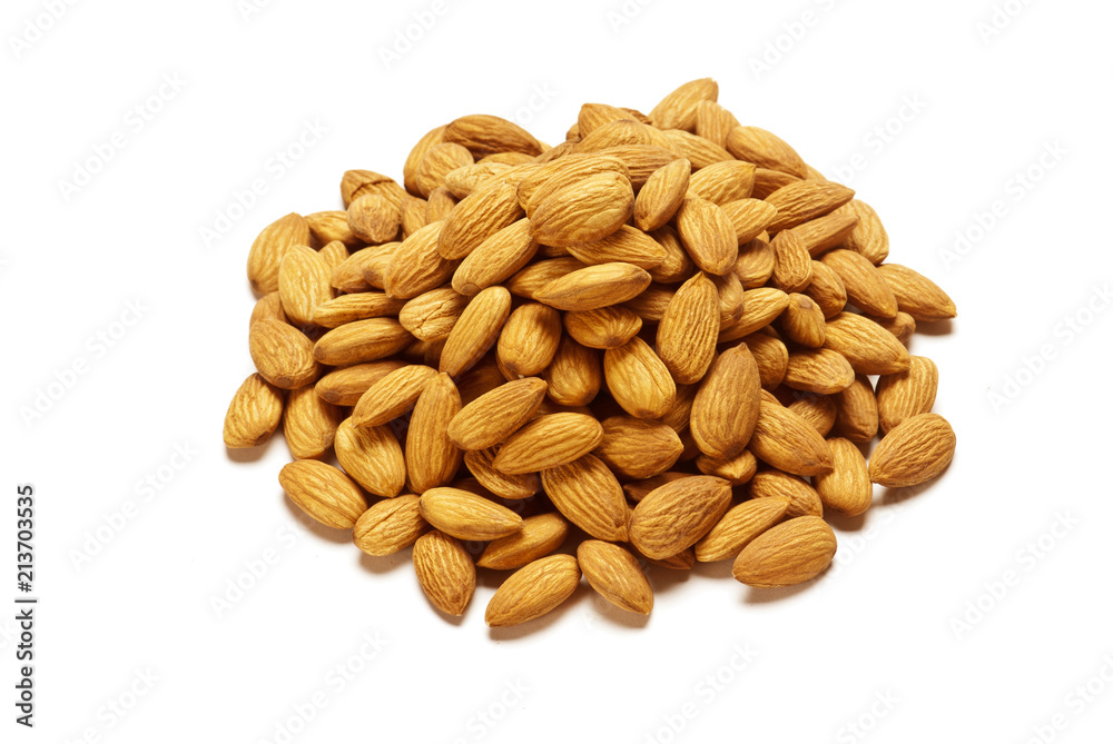 Almonds isolated on white background Almonds isolated on white background