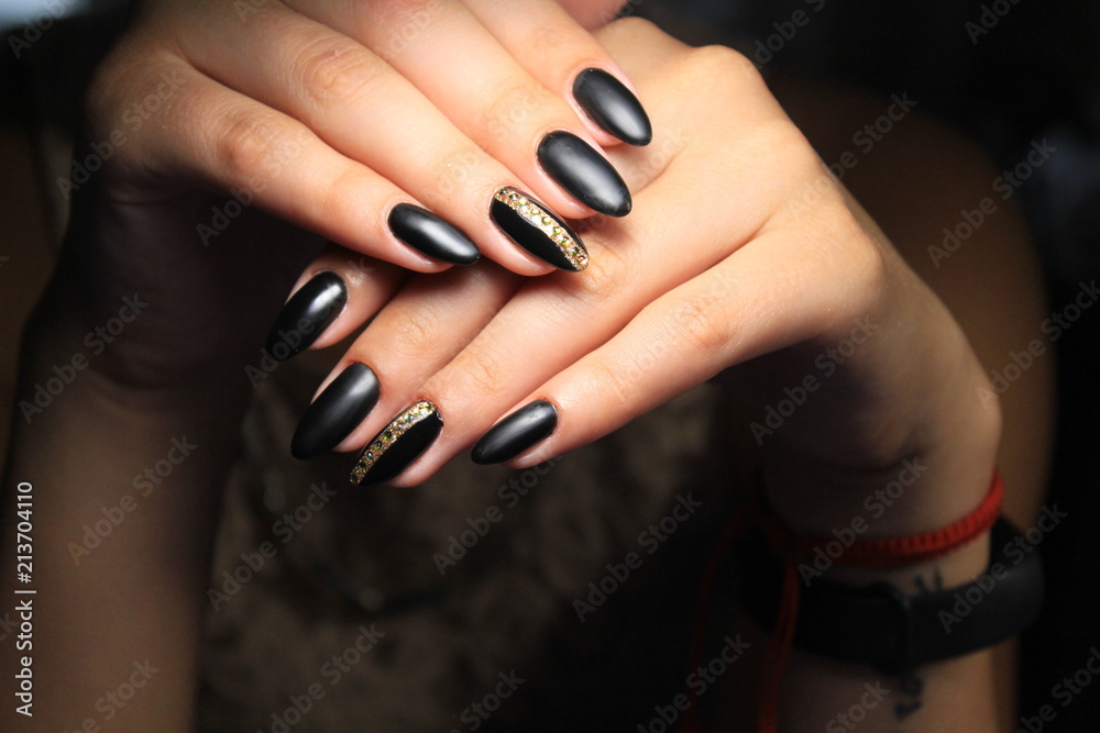 beautiful black manicure