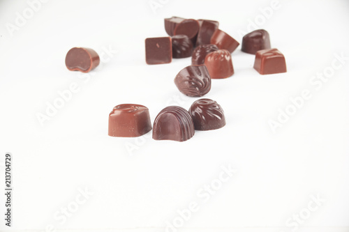 close up. chocolate sweets. isolated on white.photo with copy space