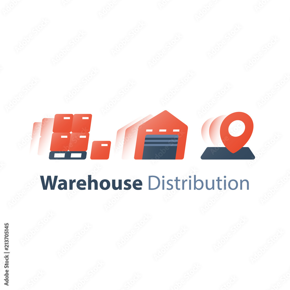 Wholesale supply chain concept, warehouse and distribution, storage