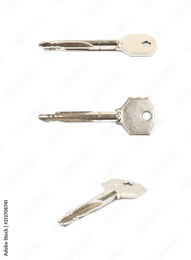 Metal lock key isolated