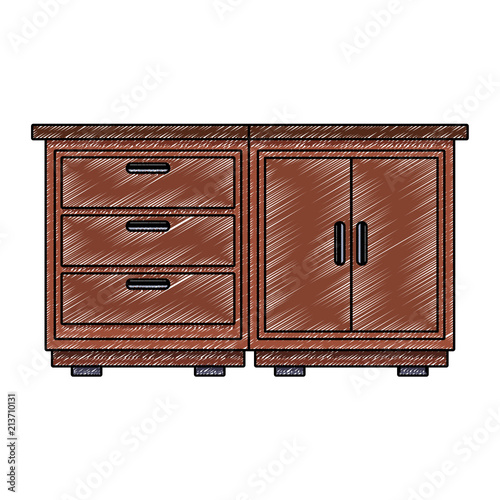 kitchen wooden cabinet isolated vector illustration graphic design