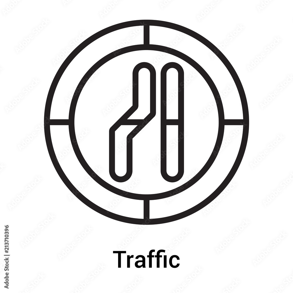 Traffic sign icon vector sign and symbol isolated on white background, Traffic sign logo concept Traffic sign icon vector sign and symbol isolated on white background, Traffic sign logo concept