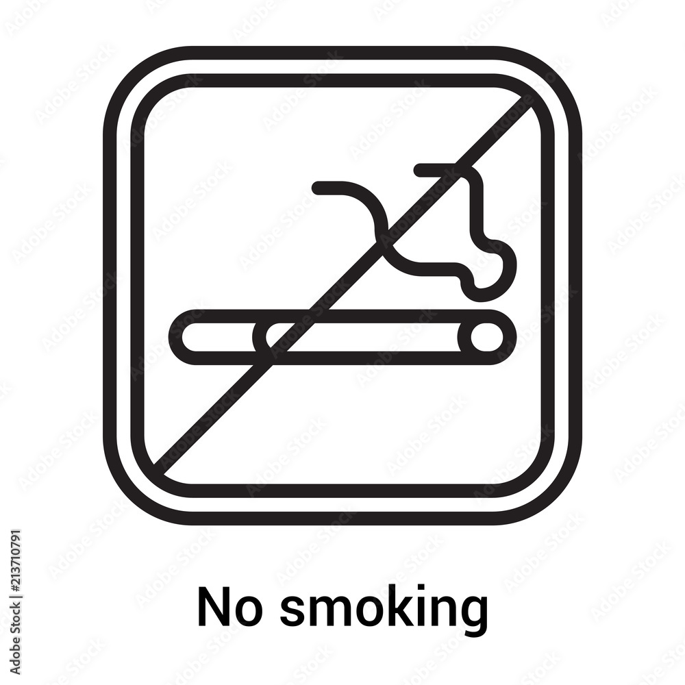 No smoking icon vector sign and symbol isolated on white background, No smoking logo concept No smoking icon vector sign and symbol isolated on white background, No smoking logo concept