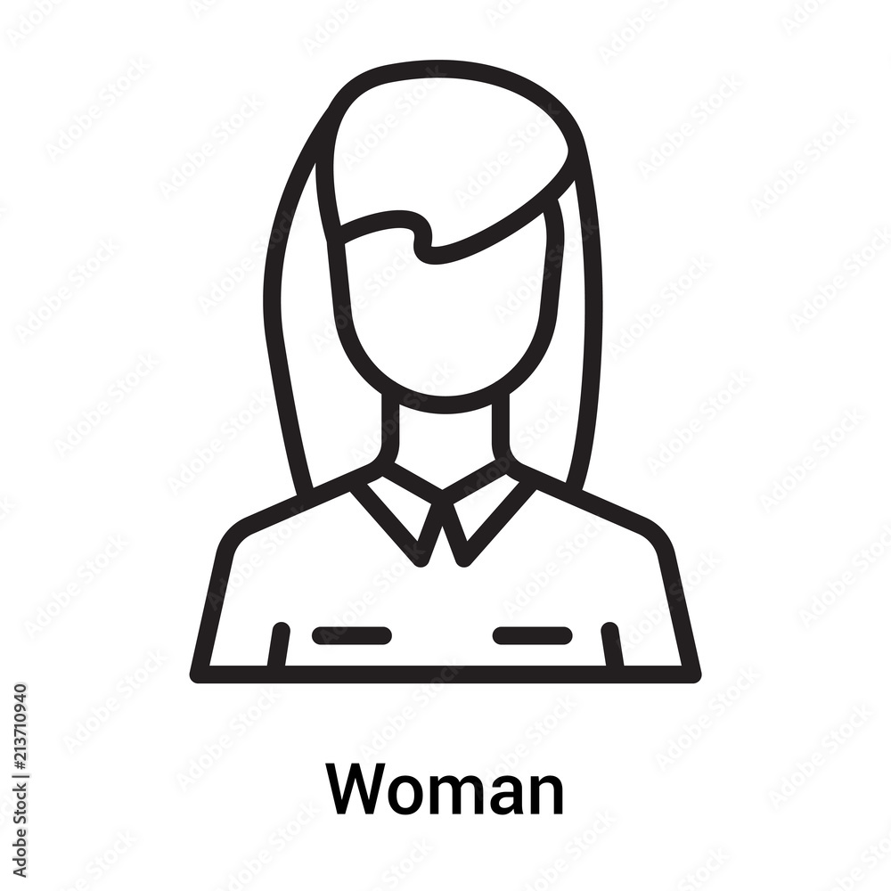 Woman icon vector sign and symbol isolated on white background, Woman logo concept Woman icon vector sign and symbol isolated on white background, Woman logo concept