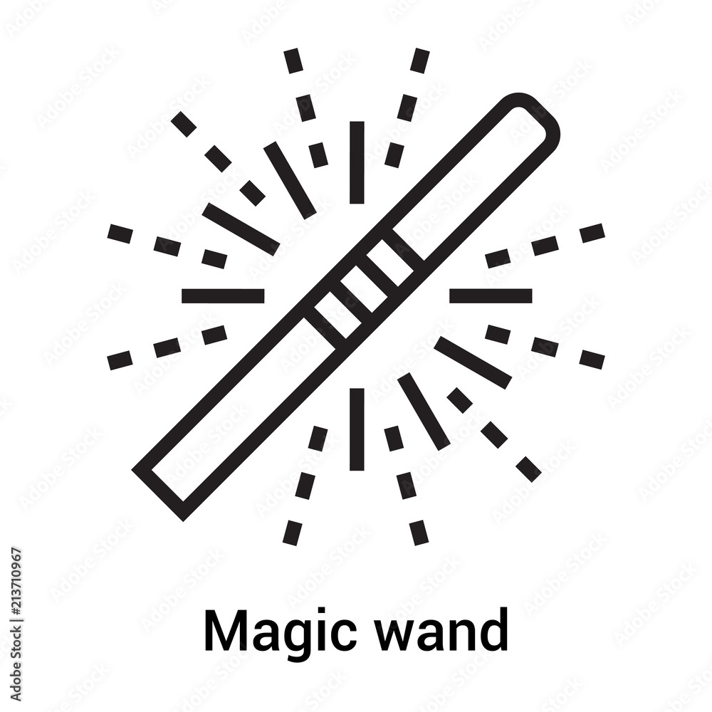 Magic wand icon vector sign and symbol isolated on white background, Magic wand logo concept Magic wand icon vector sign and symbol isolated on white background, Magic wand logo concept
